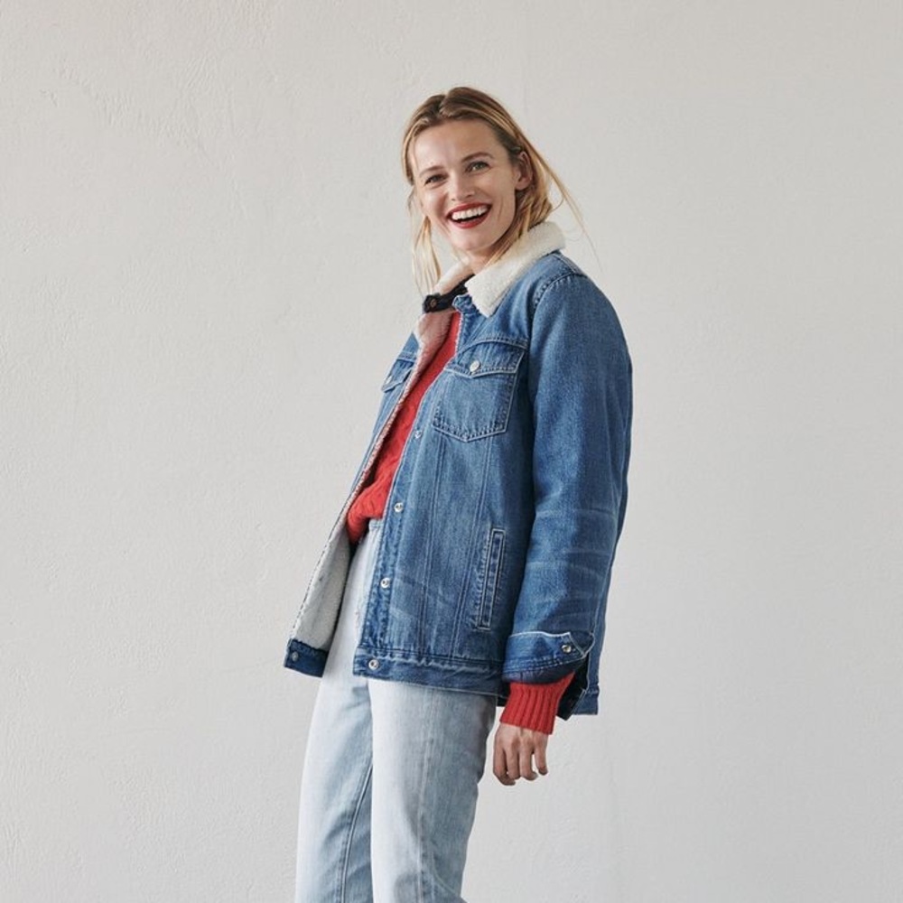 Madewell Oversized Jean Jacket: Sherpa Edition
